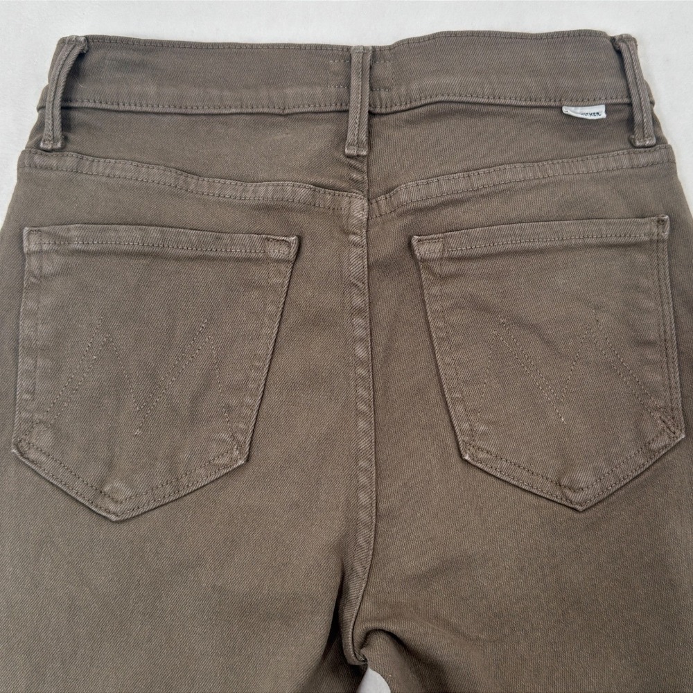 Mother High Waisted Rascal Ankle Step Fray Jeans Women 27 Green Mid Rise Stretch - Picture 3 of 11